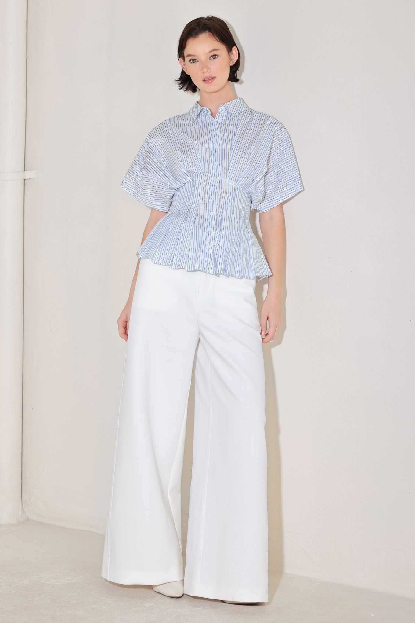 SKYLINE STRIPE WOVEN TOP - Flying Tomato - TOPS - Freemarket