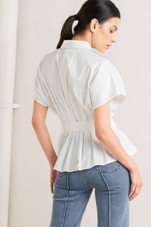 QUIET FORCE WOVEN TOP.