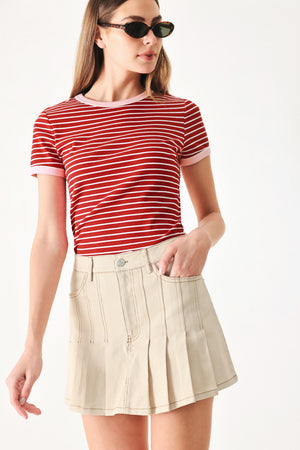 SWEET DAYDREAM STRIP KNIT TOP.