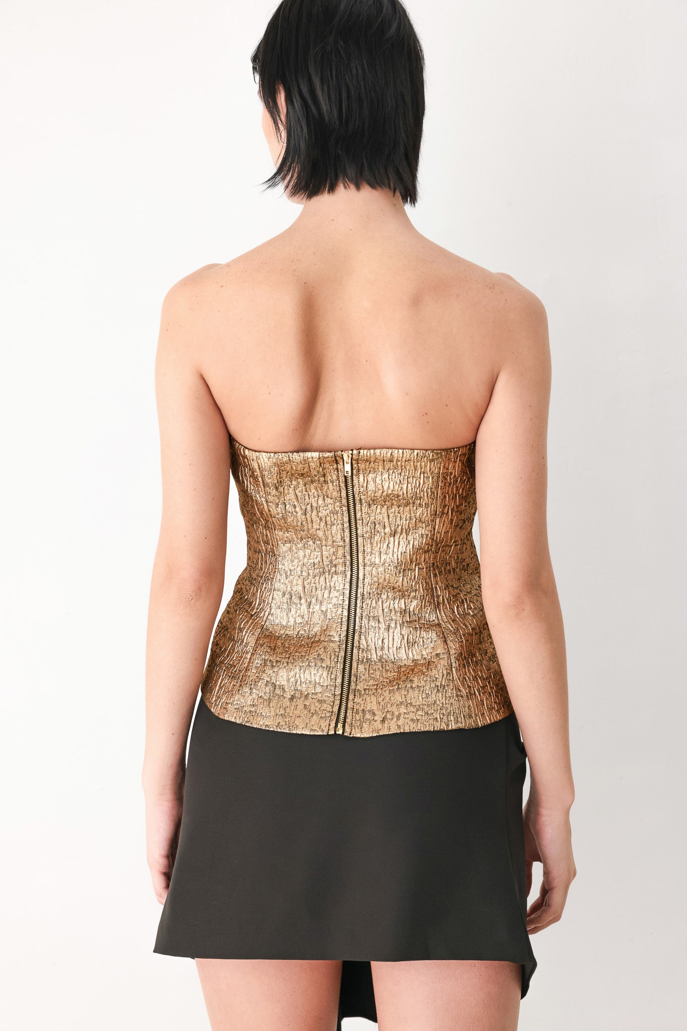 GOLD RUSH METALLIC SWEETHEART TUBE TOP