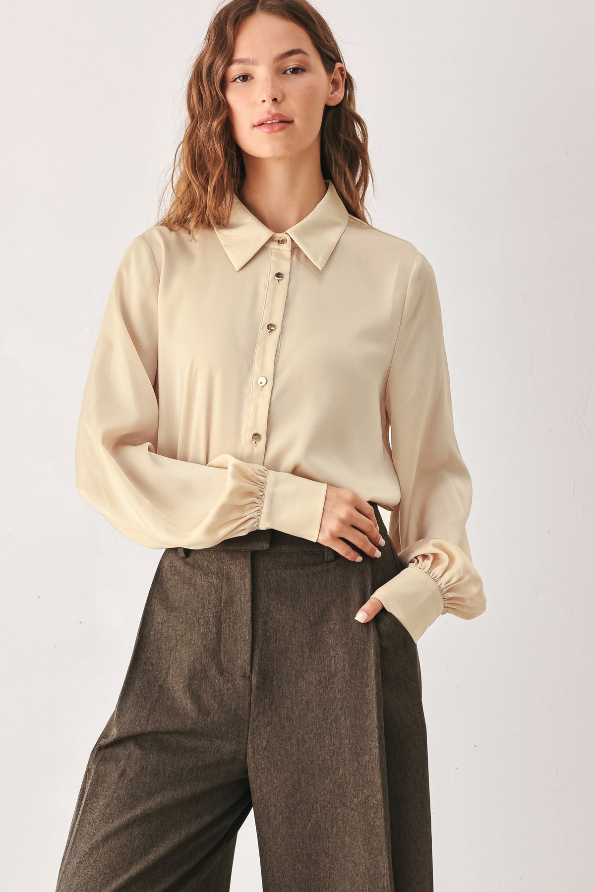 CANYON BROWN WOVEN TOP
