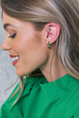RUBY HOOP EARRINGS.