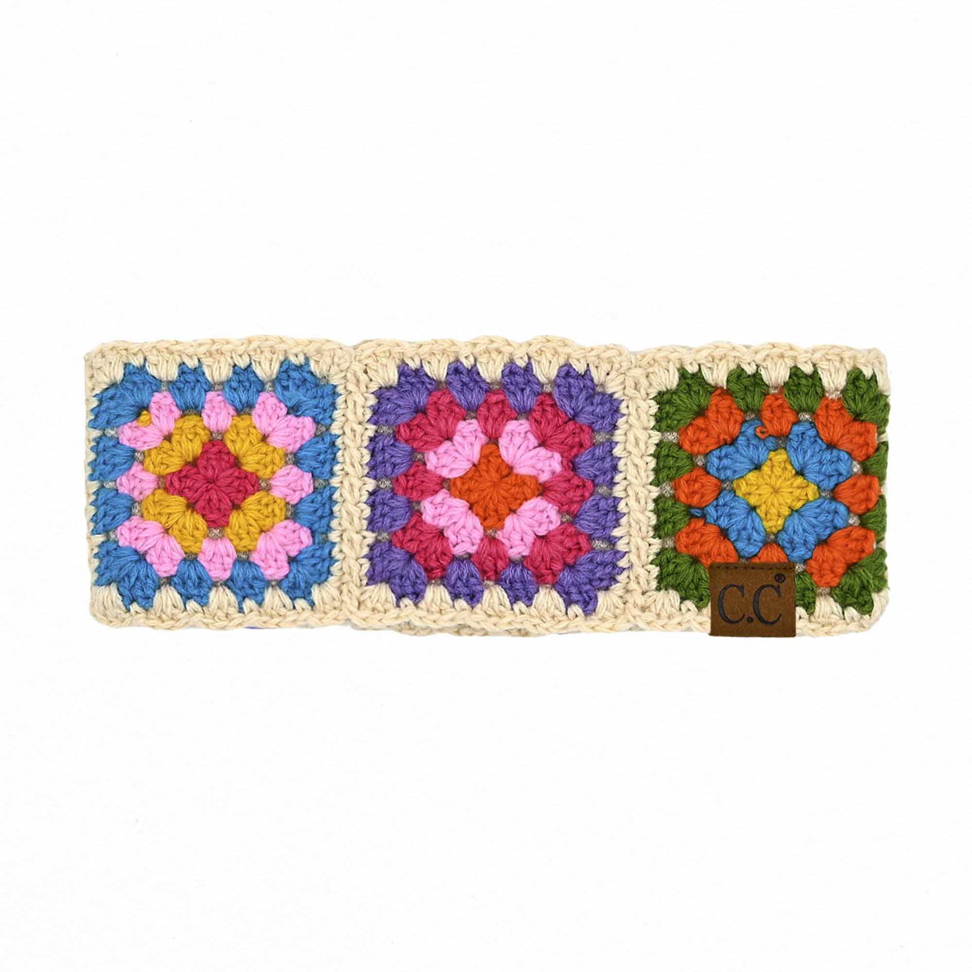 CC Handmade Colorful Crochet Pattern Head Wrap