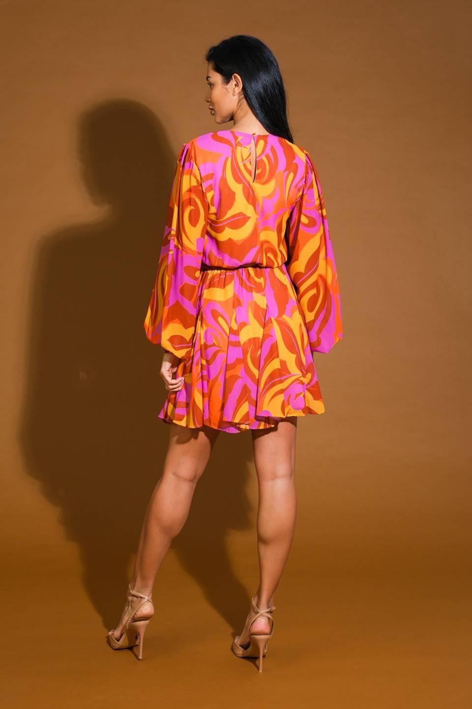CROSS YOUR MIND WOVEN MINI DRESS.