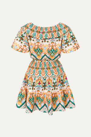 MOMENTS OF BLISS FLORAL WOVEN MINI DRESS