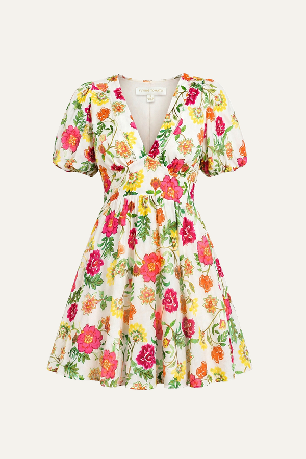 FREE ME TODAY FLORAL WOVEN MINI DRESS