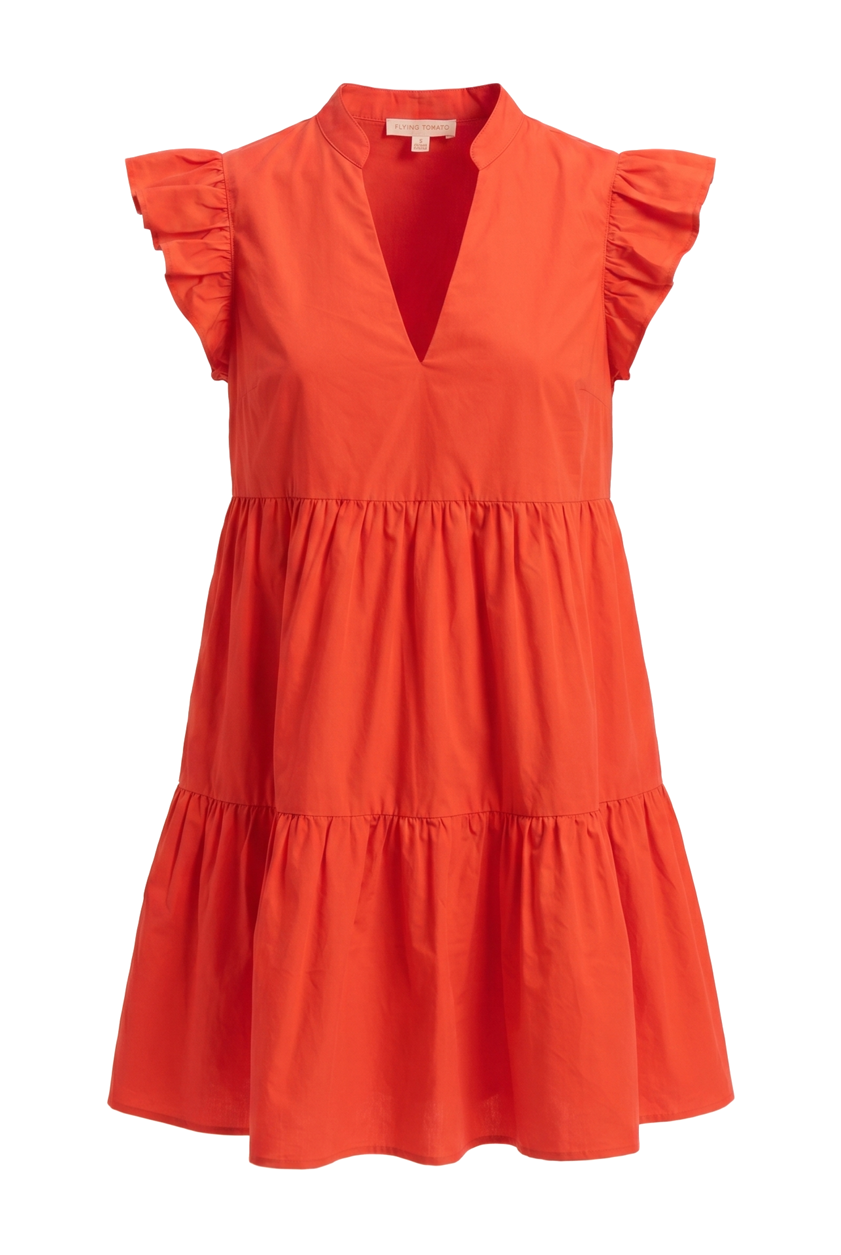 Red mini dress with tiered skirts | Flying Tomato