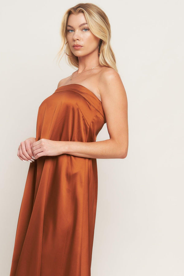 FROSTY ELEGANCE WOVEN MIDI DRESS.
