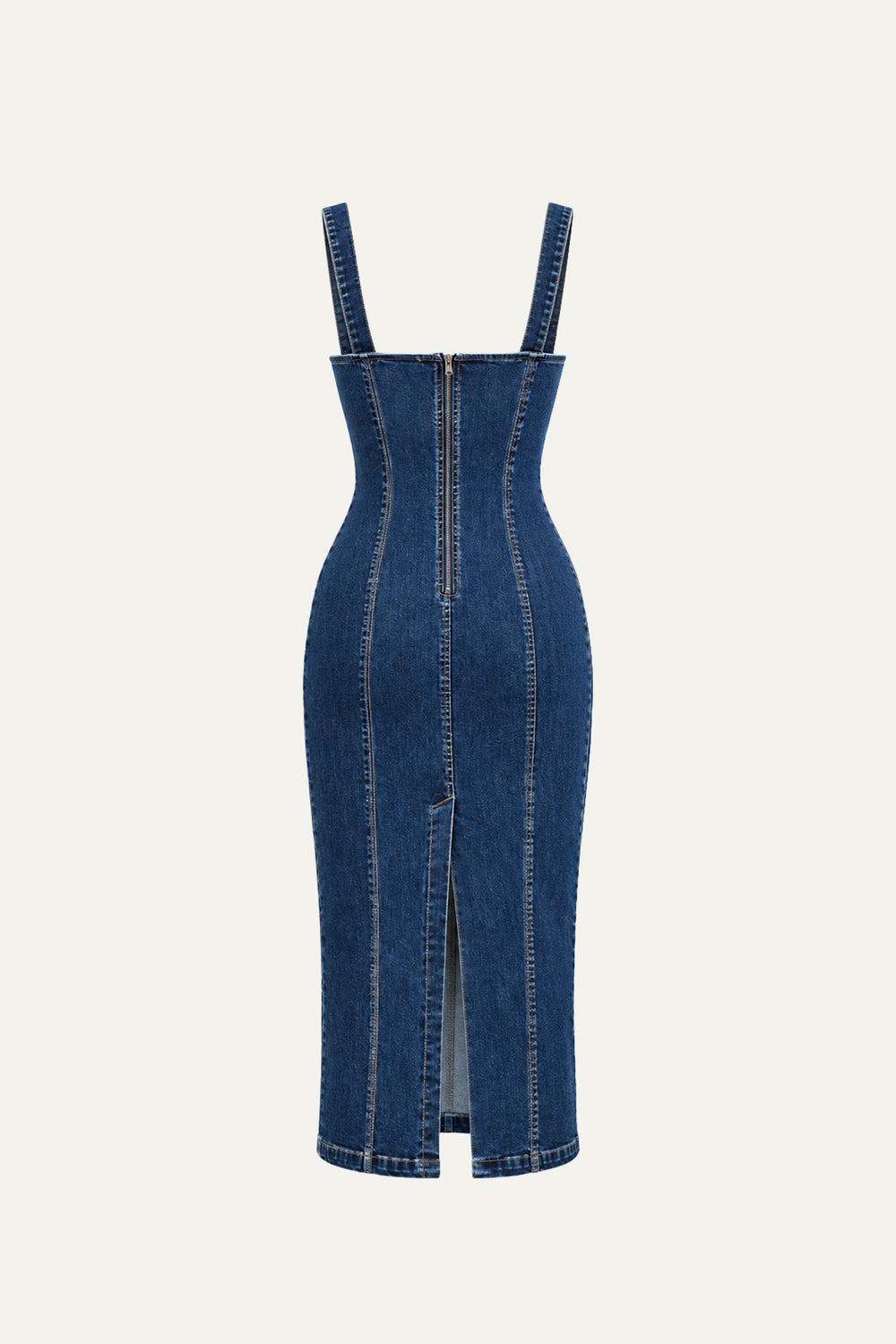 A GREATER LOVE DENIM MIDI DRESS