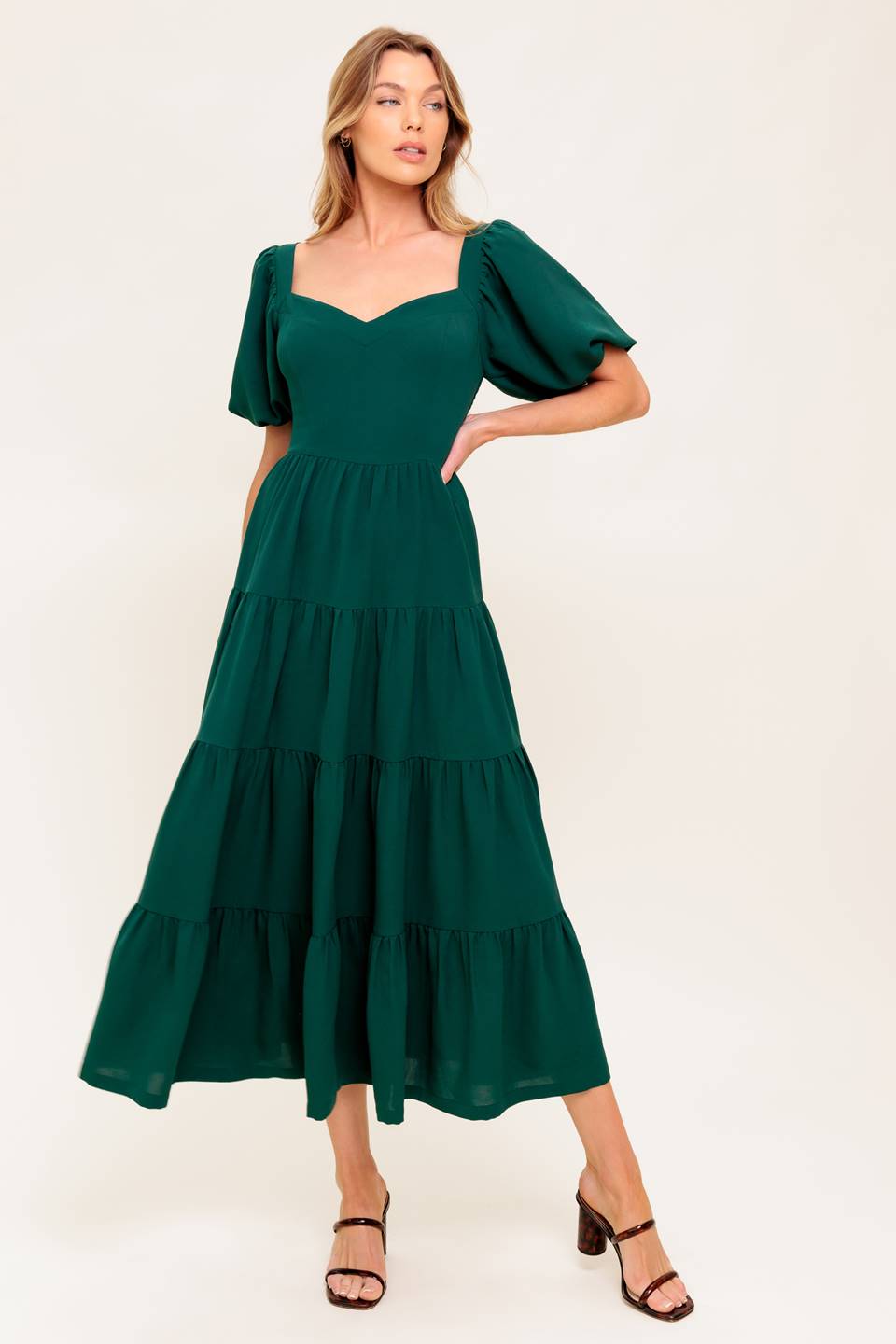 READY WHEN YOU ARE WOVEN MIDI DRESS