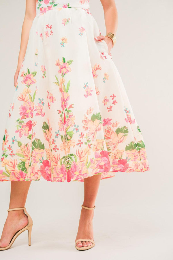 COME WHEN I CALL WOVEN MIDI DRESS.