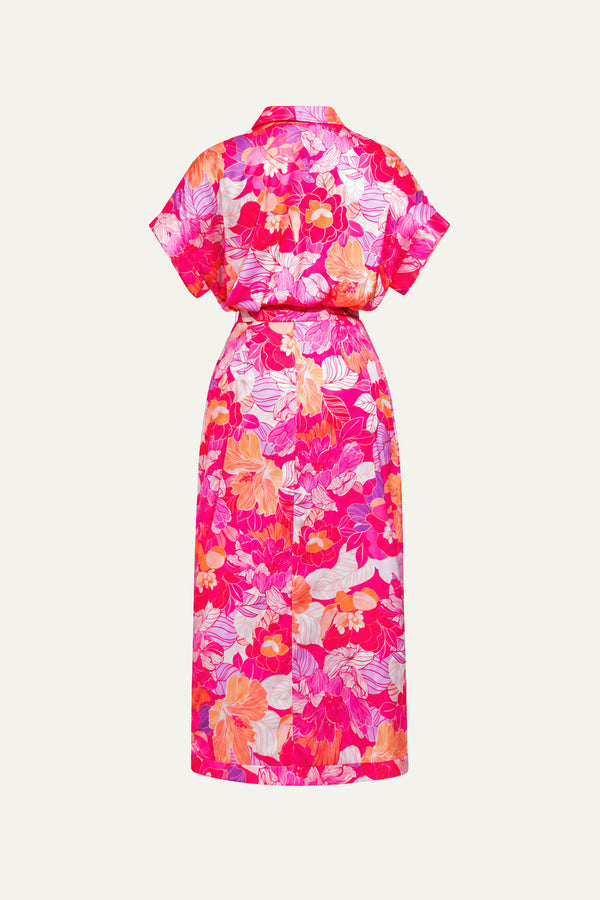 MAKE A SPLASH WOVEN MIDI DRESS