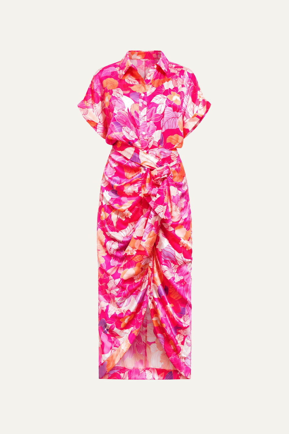 MAKE A SPLASH WOVEN MIDI DRESS