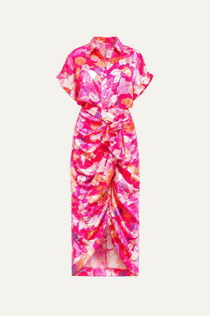 MAKE A SPLASH WOVEN MIDI DRESS