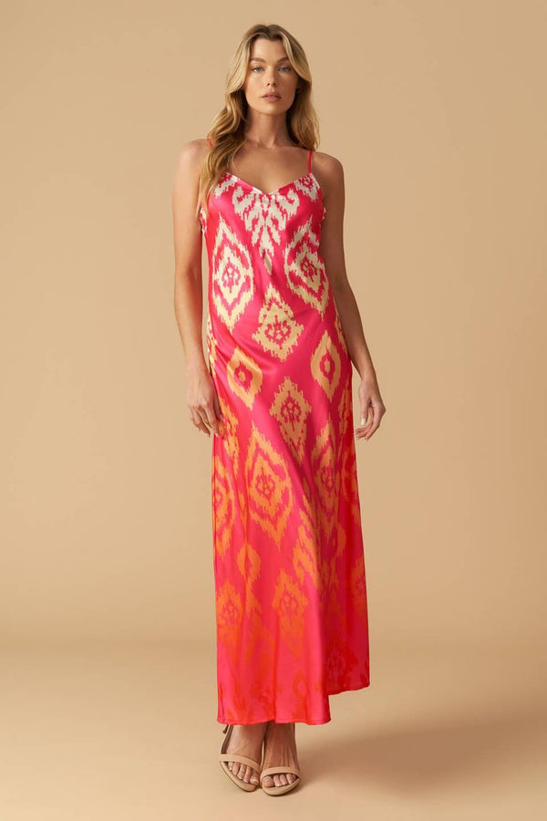 DIAMOND GIRL WOVEN SLIP DRESS.