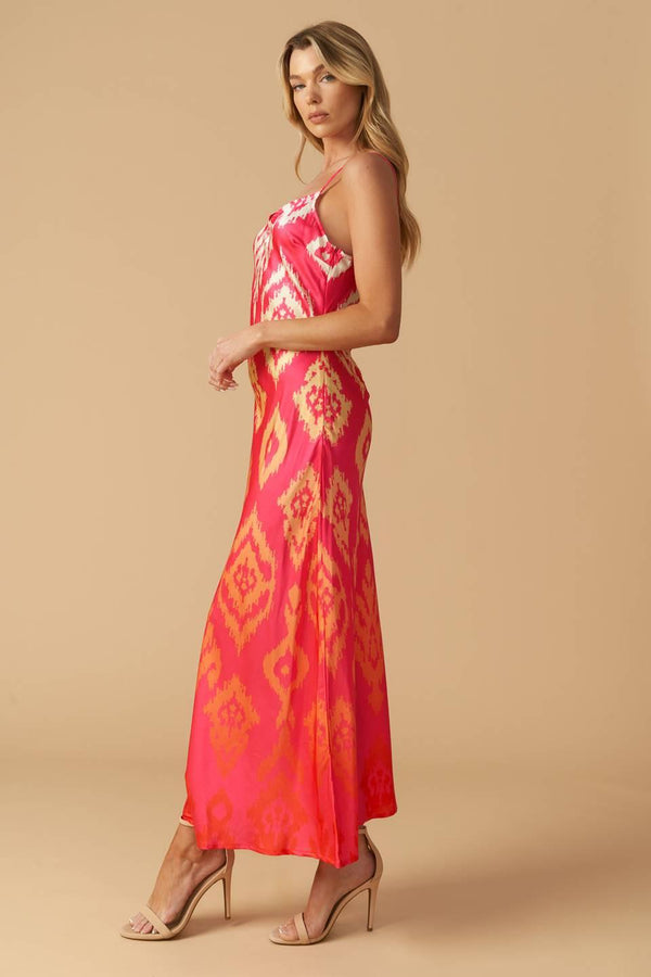 DIAMOND GIRL WOVEN SLIP DRESS.