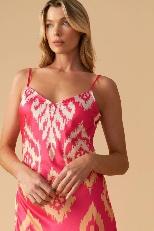DIAMOND GIRL WOVEN SLIP DRESS.