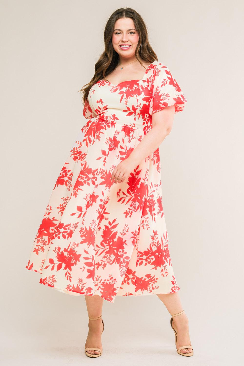 SUCCESSFULLY CUTE WOVEN MIDI DRESS l FLYING TOMATO IVORY RED / S SUCCESSFULLY CUTE WOVEN MIDI DRESS l FLYING TOMATO IVORY RED / S