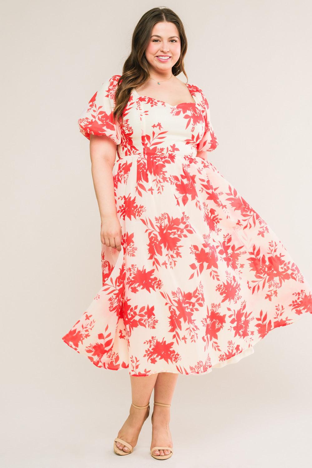 SUCCESSFULLY CUTE WOVEN MIDI DRESS l FLYING TOMATO IVORY RED / S SUCCESSFULLY CUTE WOVEN MIDI DRESS l FLYING TOMATO IVORY RED / S