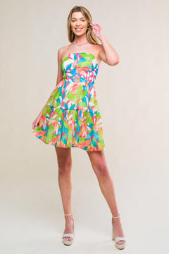 PRISTINE PRESENCE WOVEN MINI DRESS.