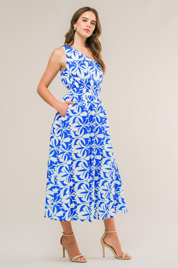 FEEL THE BEAT WOVEN MIDI DRESS.