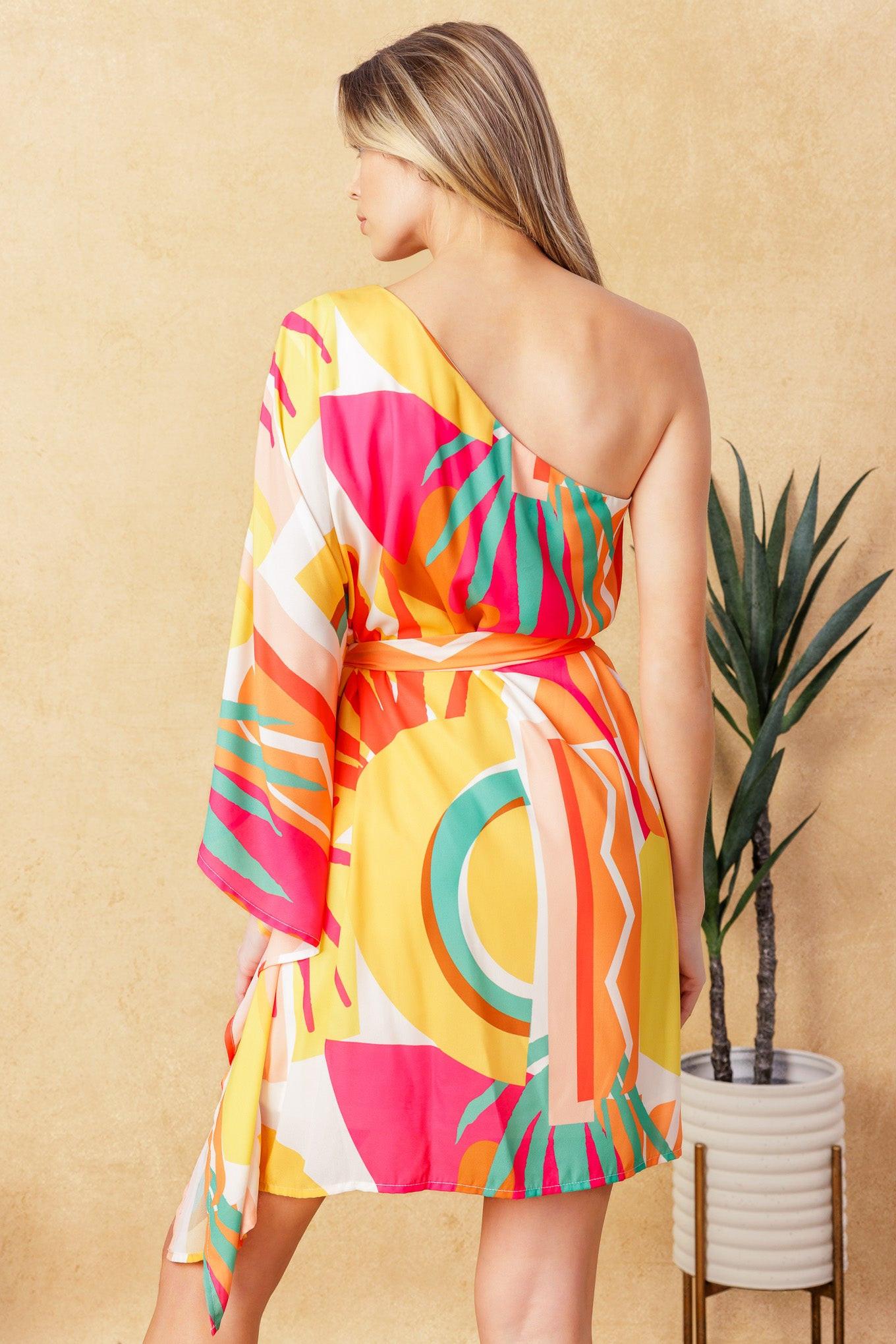 EASY WAY OUT WOVEN KAFTAN MINI DRESS - Flying Tomato - DRESSES - Flying Tomato