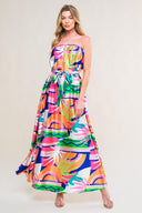 SUMMERY INCLINATION WOVEN MIDI DRESS.