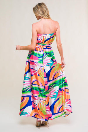 SUMMERY INCLINATION WOVEN MIDI DRESS.