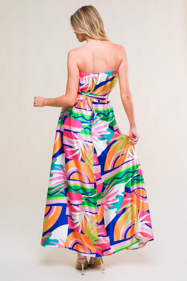 SUMMERY INCLINATION WOVEN MIDI DRESS.