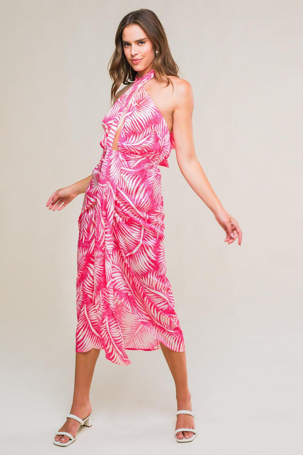 BREEZY WALKS MIDI DRESS.