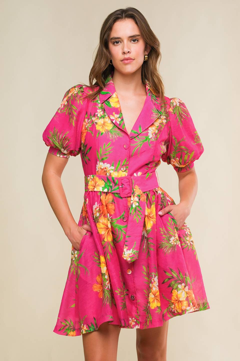 NO TIMELINE TOMATO WOVEN MIDI DRESS