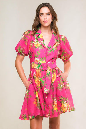 REMARKABLE ENTRANCE WOVEN MINI DRESS.