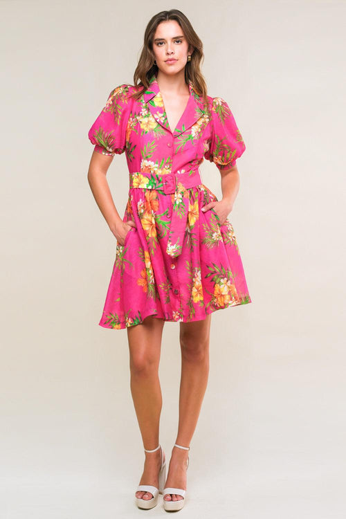 REMARKABLE ENTRANCE WOVEN MINI DRESS.