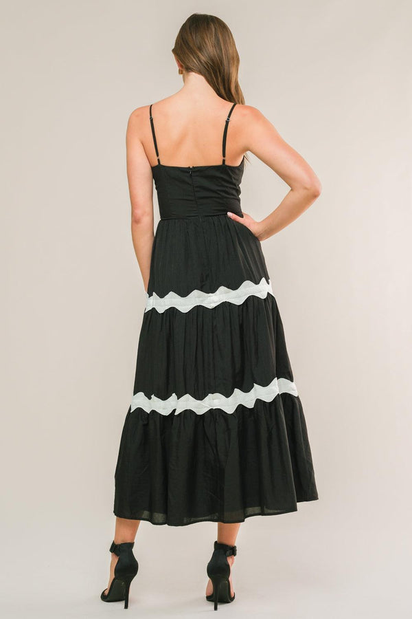 SUMMER SPRITZ WOVEN MIDI DRESS.
