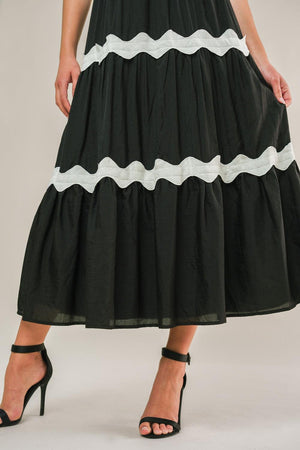 SUMMER SPRITZ WOVEN MIDI DRESS.