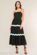 SUMMER SPRITZ WOVEN MIDI DRESS.
