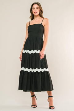 SUMMER SPRITZ WOVEN MIDI DRESS.