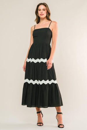 SUMMER SPRITZ WOVEN MIDI DRESS.