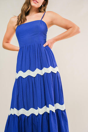 SUMMER SPRITZ WOVEN MIDI DRESS.