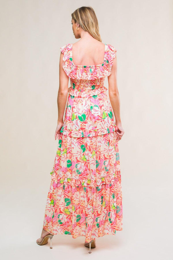 RELAXED CHARM WOVEN MIDI DRESS.