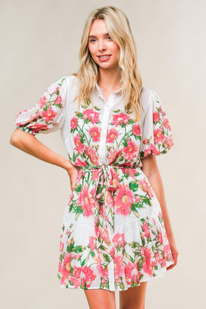 FEEL THE BEAT WOVEN MINI DRESS.