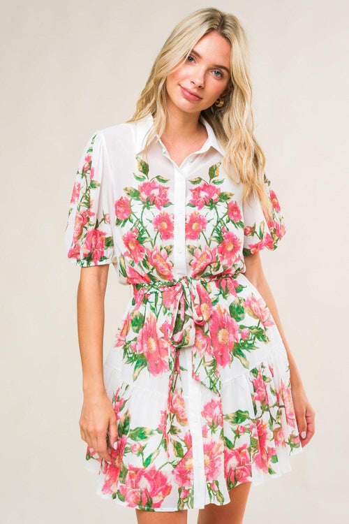 FEEL THE BEAT WOVEN MINI DRESS.
