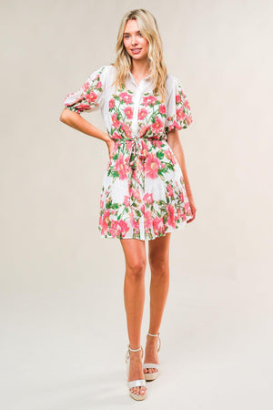 FEEL THE BEAT WOVEN MINI DRESS.