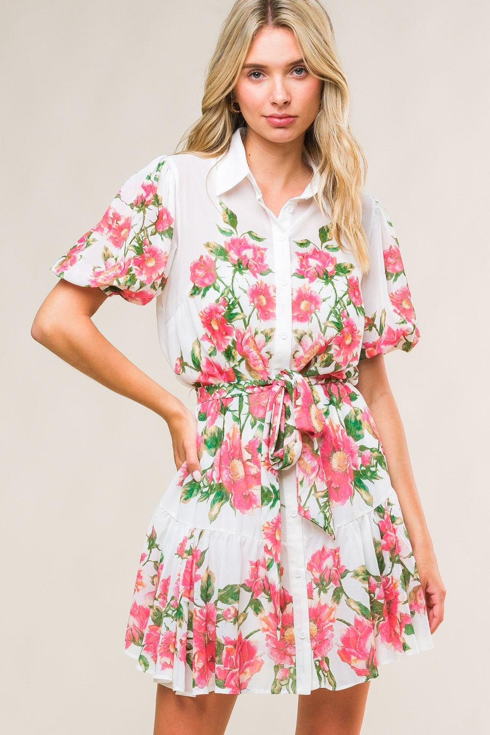FEEL THE BEAT WOVEN MINI DRESS.