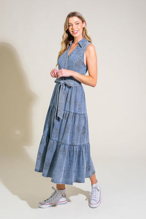 LIFE’S PATHWAYS DENIM SHIRT DRESS.