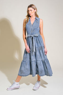 LIFE’S PATHWAYS DENIM SHIRT DRESS.