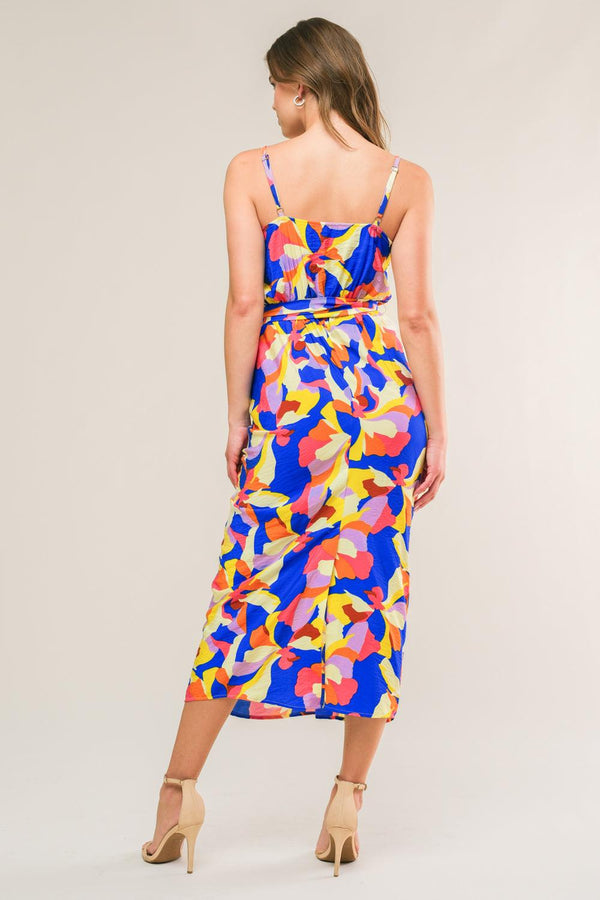 WHAT DREAMS ARE MADE WOVEN MIDI DRESS.