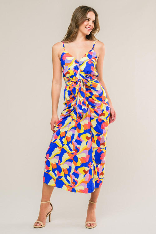 WHAT DREAMS ARE MADE WOVEN MIDI DRESS.