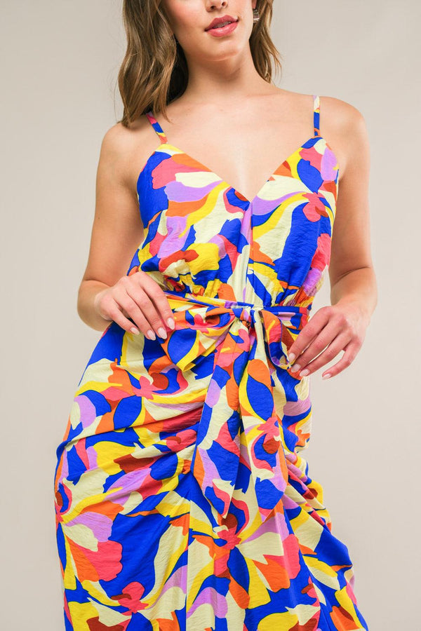 WHAT DREAMS ARE MADE WOVEN MIDI DRESS.