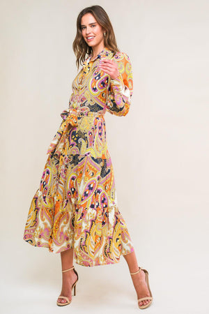 AESTHETIC POSE WOVEN MIDI DRESS.